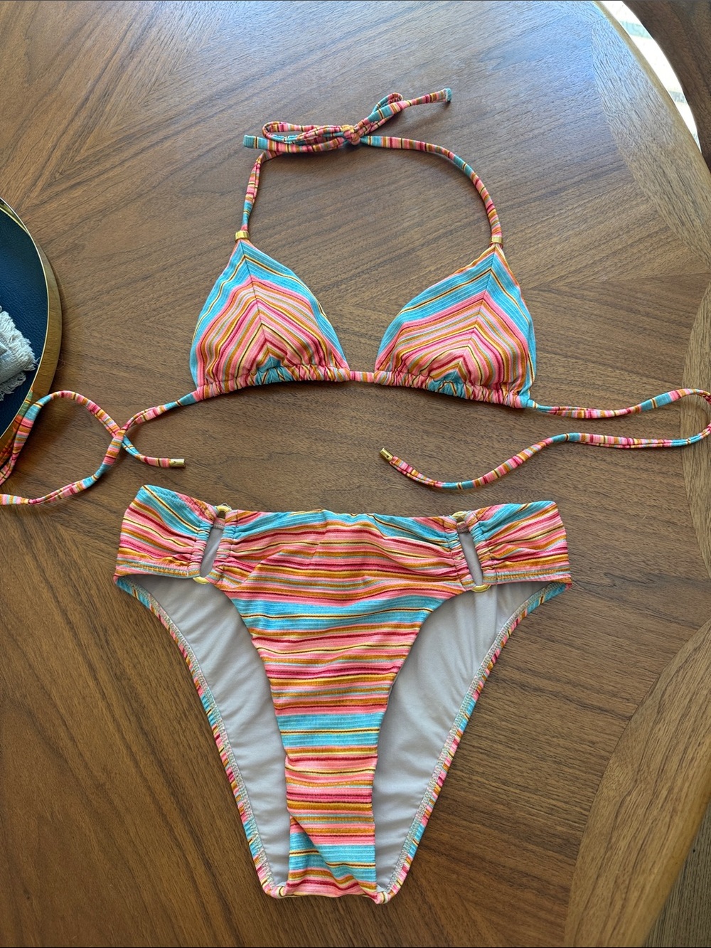 PQ Swim Multicolor Stripe Bikini Set - S/top,M/bottom